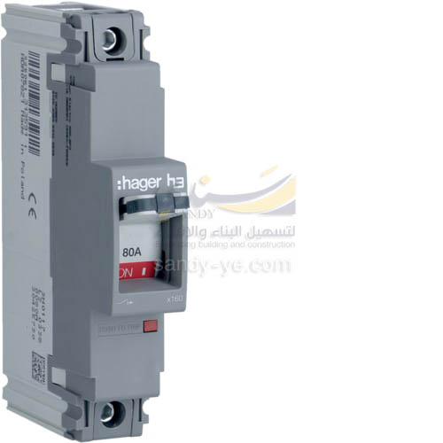 قاطع  Hager 18KA     A80    1P MCCB